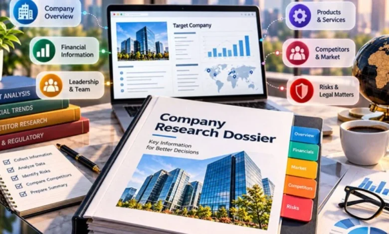 research dossier for target company